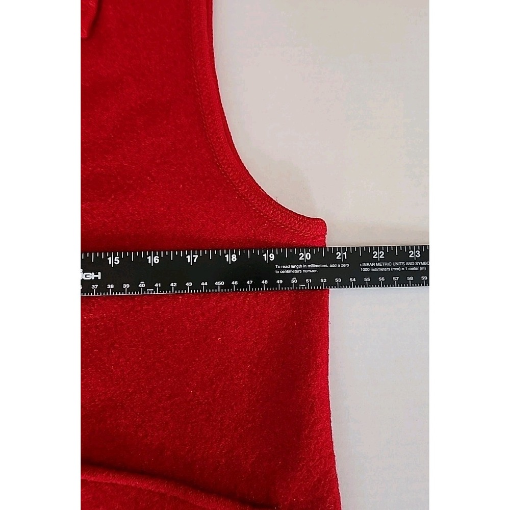 VTG Tally Ho Womens Vest L Red Boiled Wool Sweater Old Money Capsule Ski Winte - Picture 5 of 7